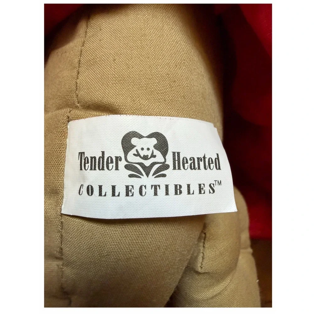 Tender Hearted Collectibles Christmas Teddy Bears Red White Polka Dot Set of 2